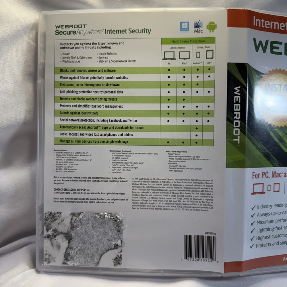 Webroot SecureAnywhere Internet Security - Full Version for Windows & Mac - Lot-