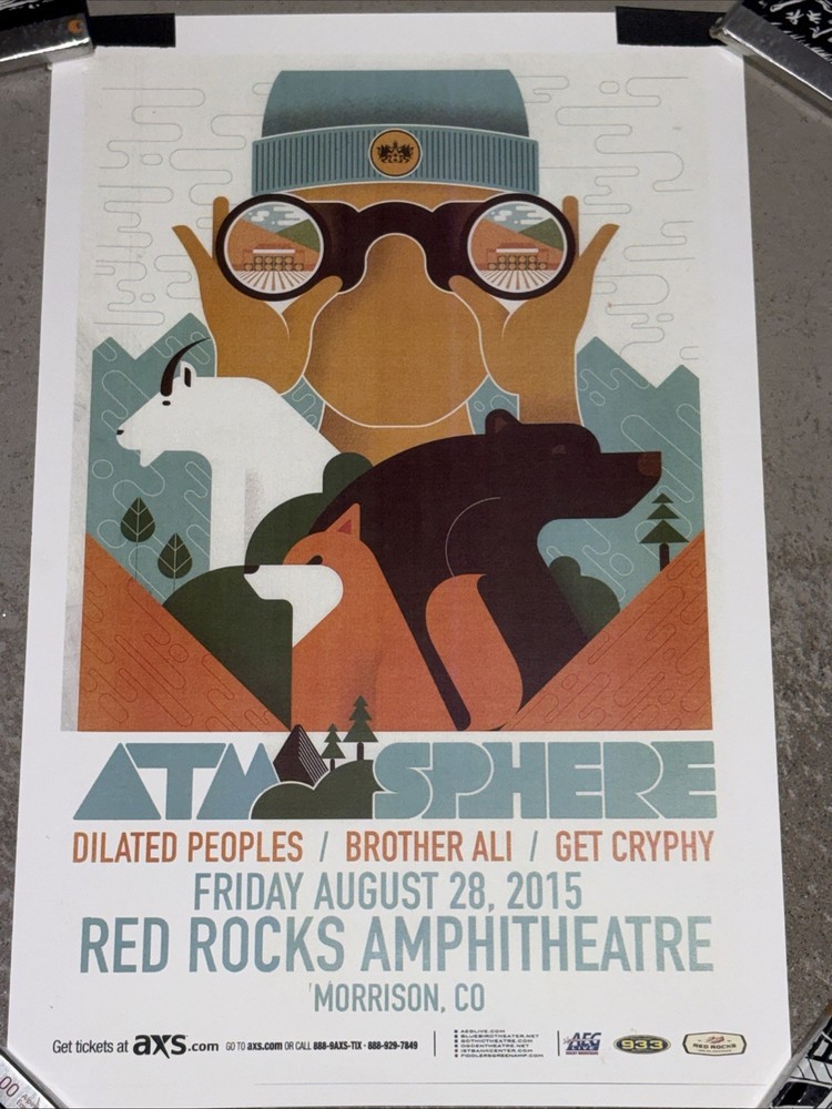 Atmosphere 2015 Red Rocks Promo Tour Poster Dilated People’s 11x17