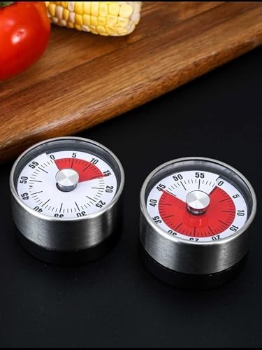 mechanical Timer,Kitchen Timer Wind up ，Stainless Steel Body, with Magnetic