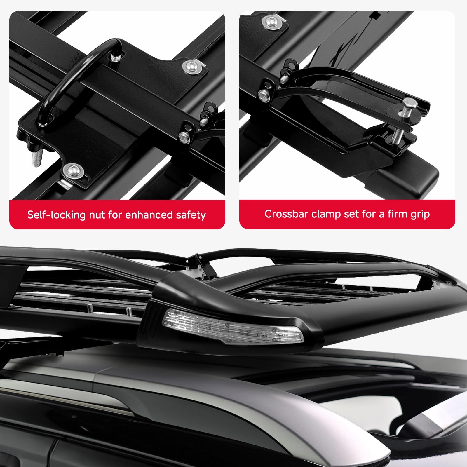 For Scion xA xB 50x38" Roof Rack Cross Bars Cargo Luggage Basket Carrier w/Light