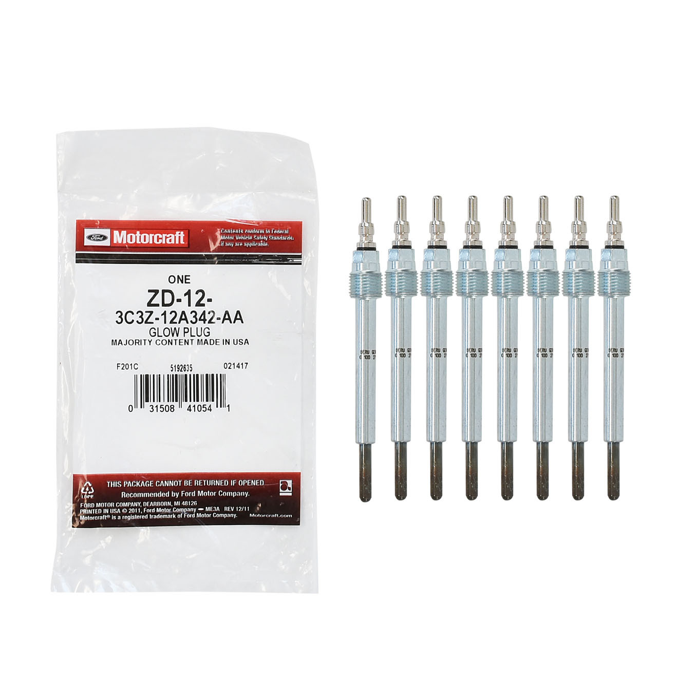 Motorcraft ZD-12 Glow Plugs for 03-Early 04 6.0L Powerstroke