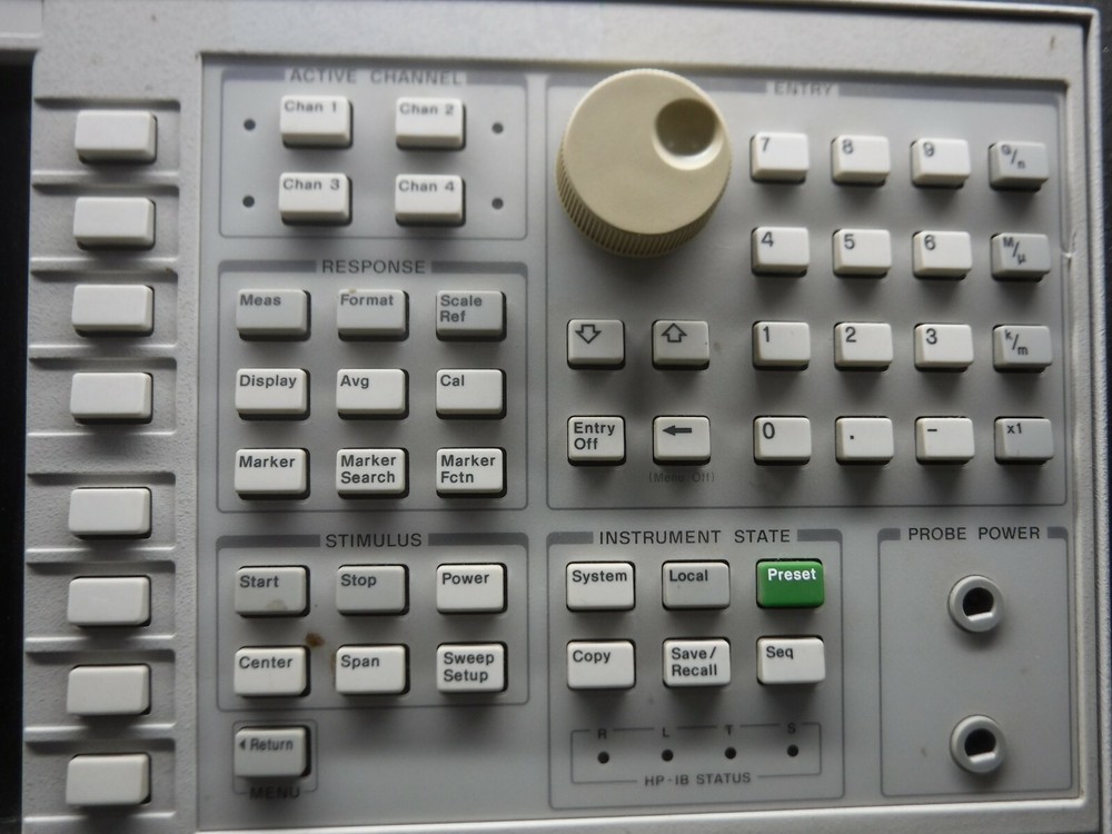Agilent, 8753ES, 30 kHz, S-Parameter Network Analyzer Front Panel (Used)