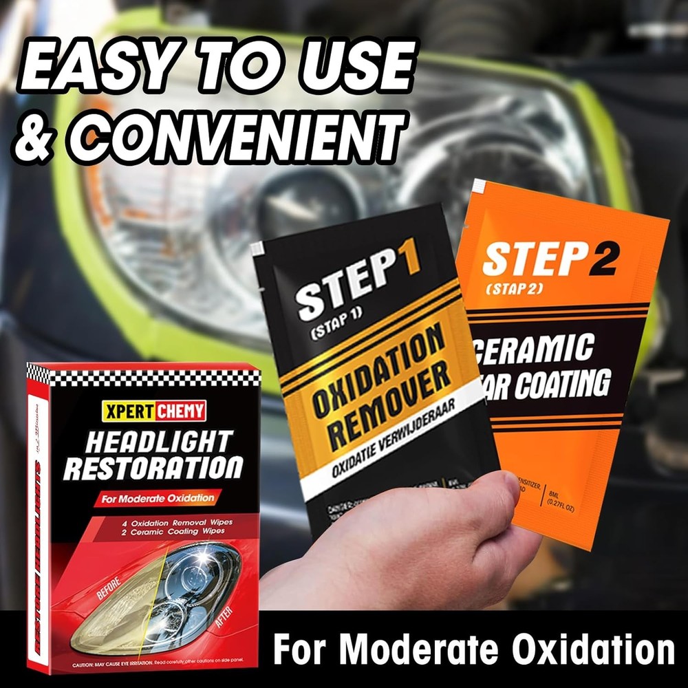 Headlight Restorer Kit,Fast-2 Step Process Restoration Kit for...