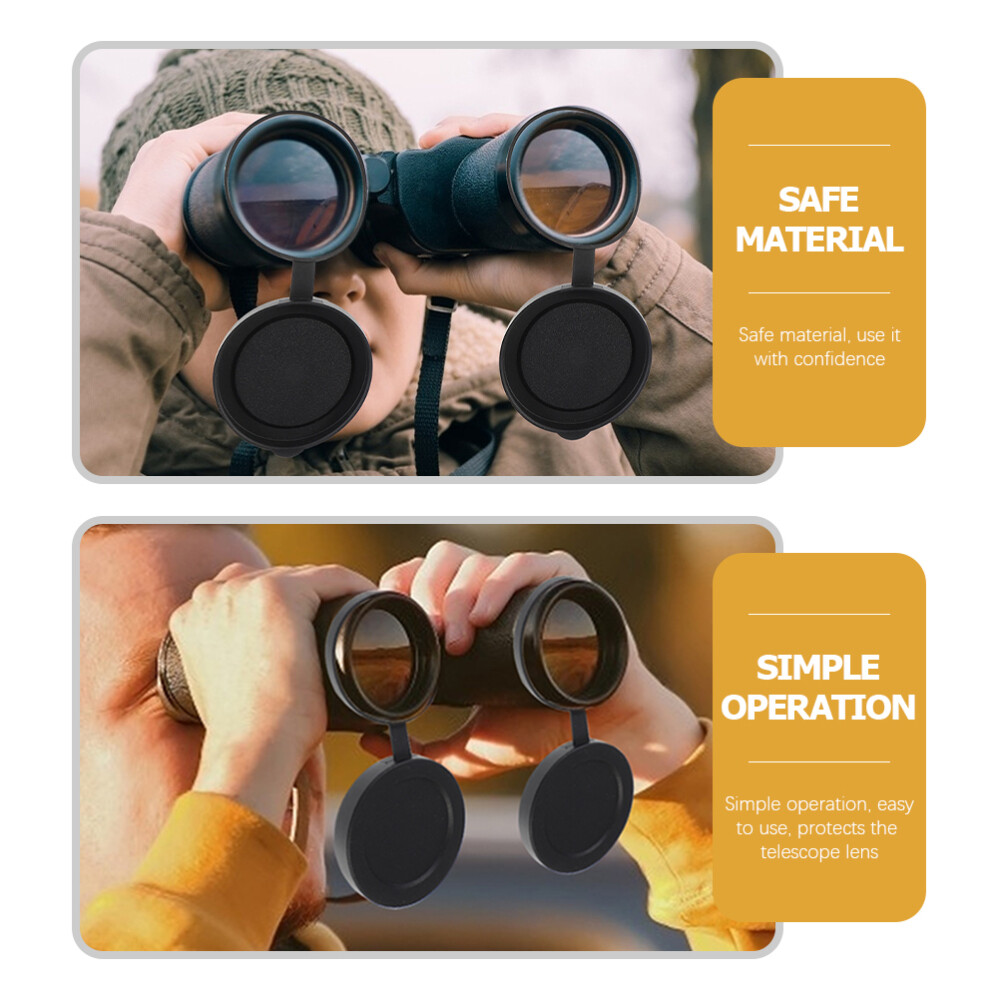 1 Set Binocular Objective Lens Caps Rubber Objective Lens Cover for
