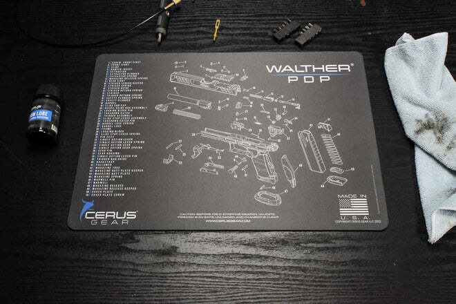 WALTHER PDP SCHEMATIC HANDGUN MAT