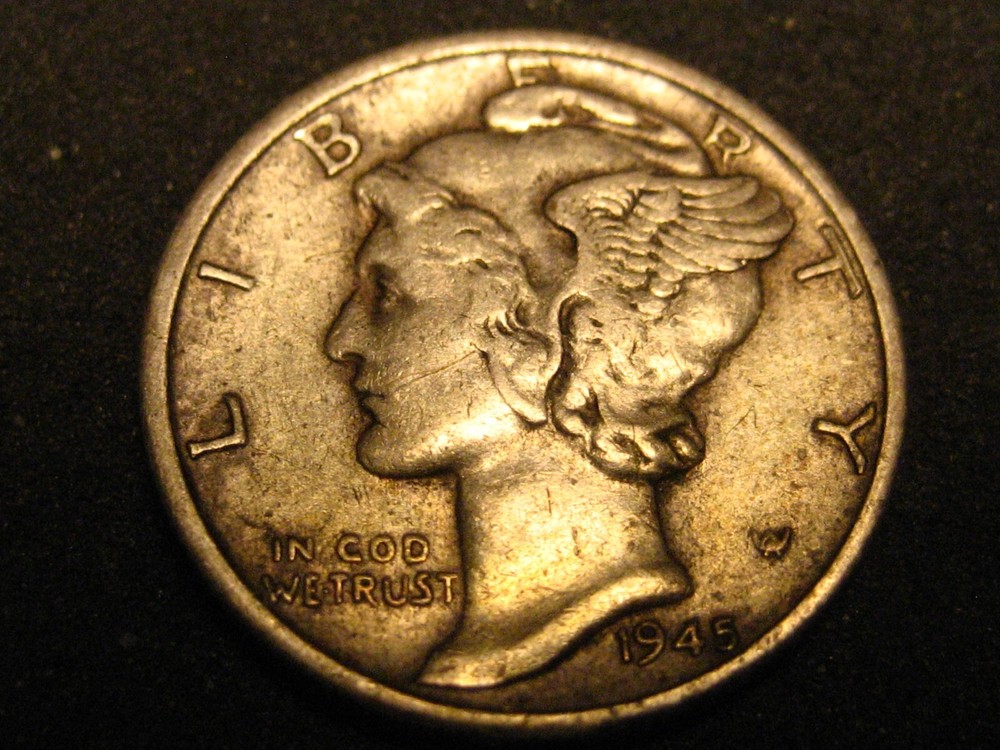 1945-S 90% Silver Mercury Head Dime