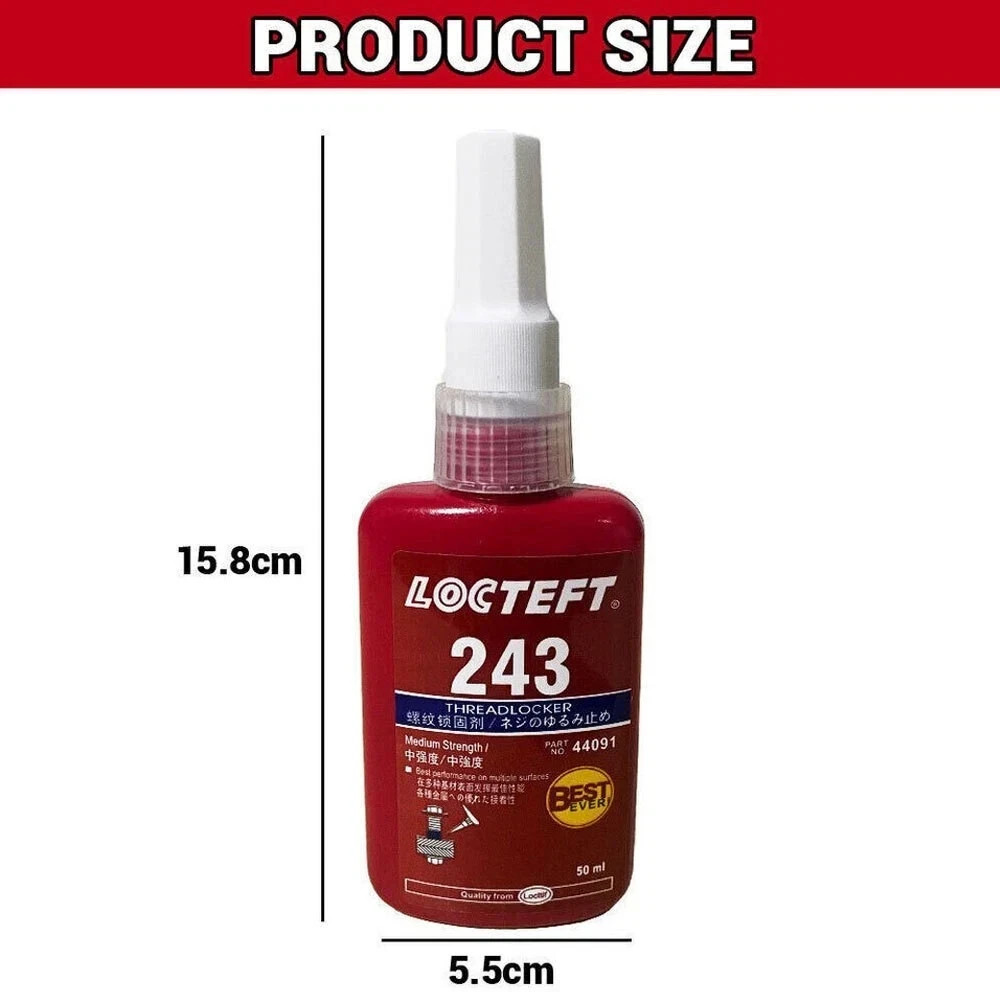 50ml 243 Thread Lock Bolt Stud Fast Fix Screw Glue Nut Compound DY