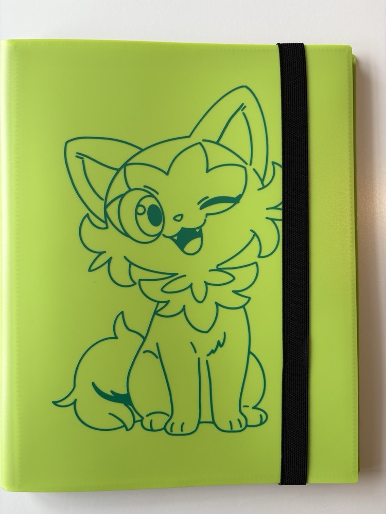 9 Pocket - Strap Binder - 360 Side Loading - Light Green Sprigatito