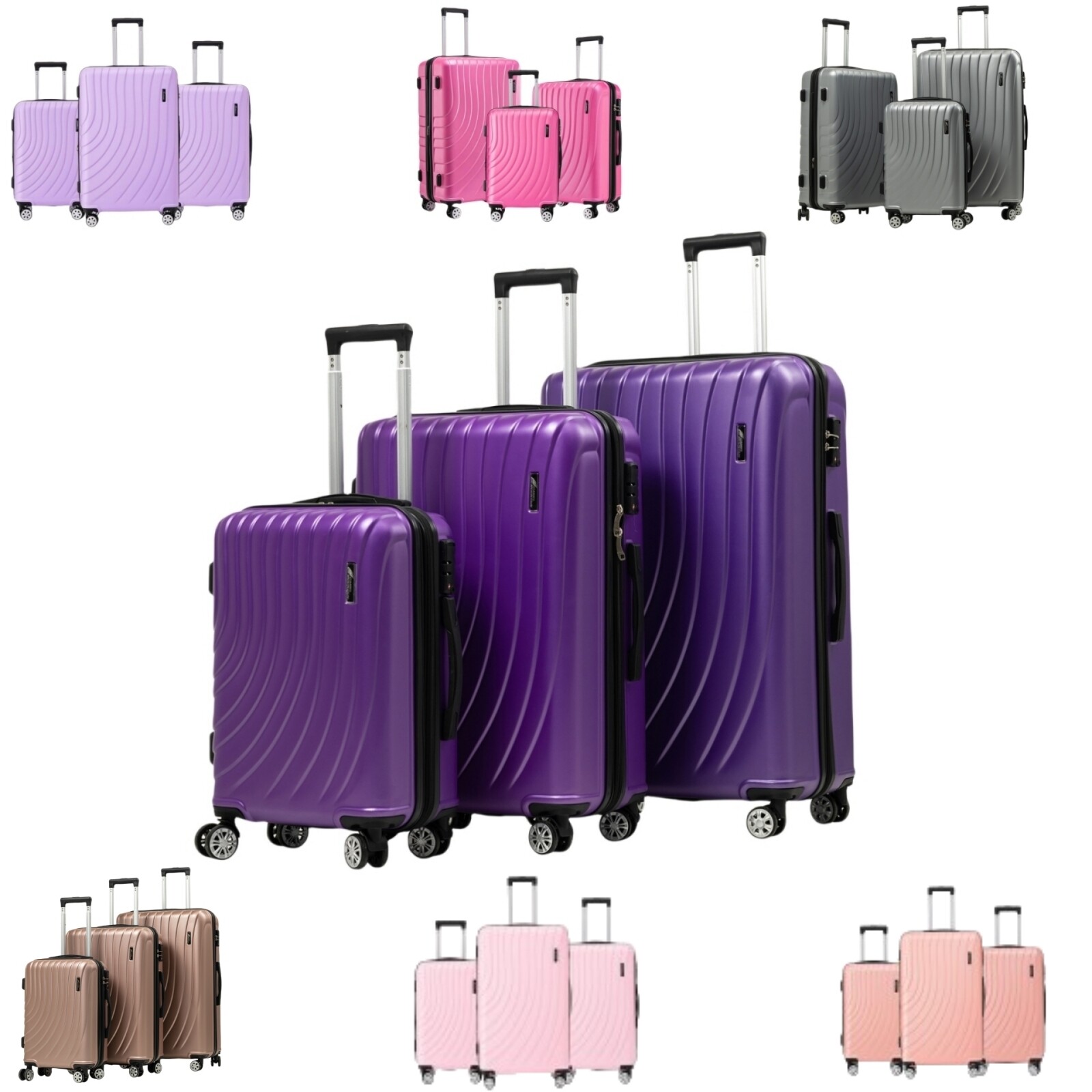 Luggage Sets 3 Piece Expandable Suitcase TSA Lock Double Spinner Wheels HardSide