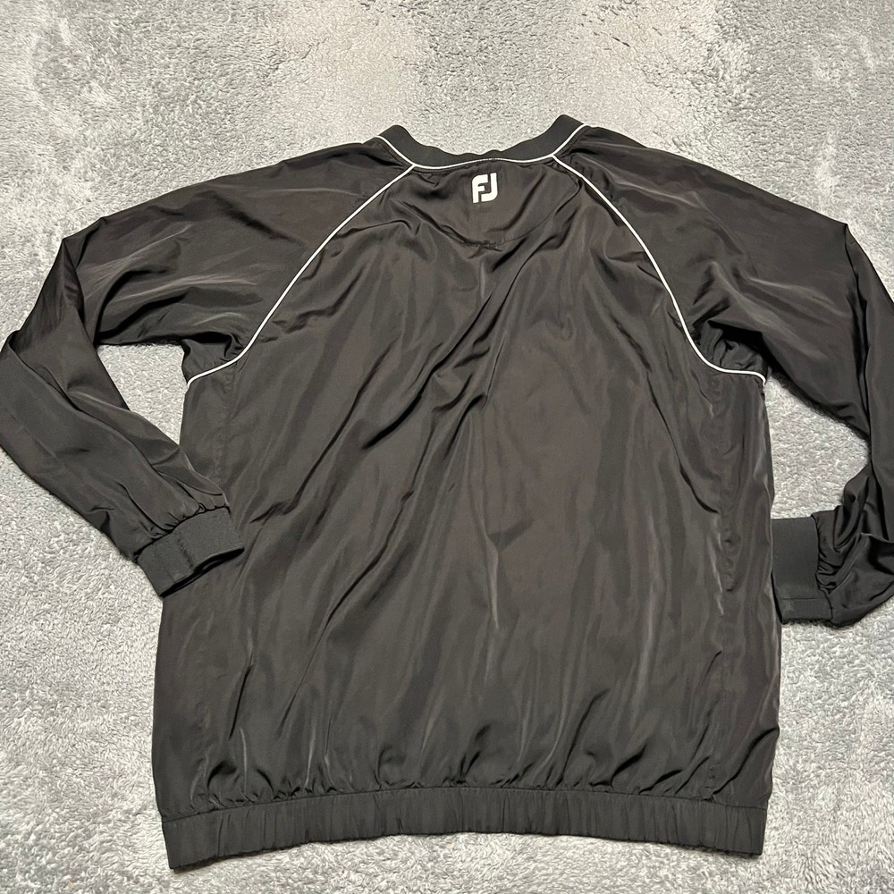 Footjoy Windbreaker Golf Jacket Mens XL Black White Pullover