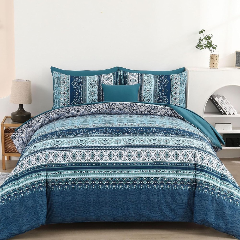 Blue Down Comforter Set (8-Piece)