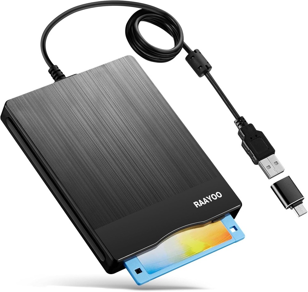 Floppy Disk Reader 3.5 Inch USB Floppy Disk Drive External 3 1/2 Floppy Disc Rea