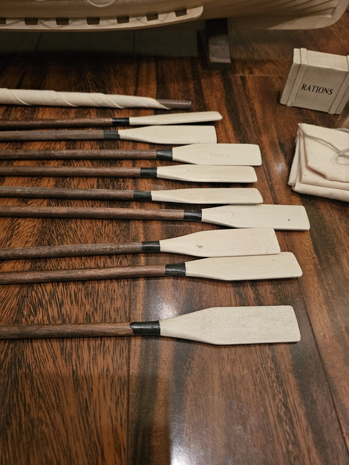 Vintage Liverpool #14 Wood Model Of Titanic Lifeboat, 31" W/Oars, Mast &...