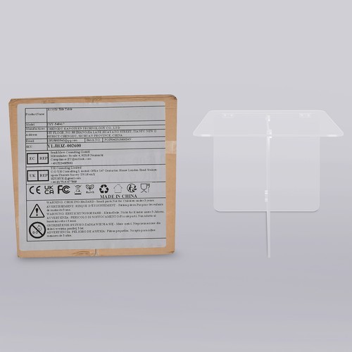 Acrylic Side Table, End Table, Free Standing Clear Modern Bedside Table