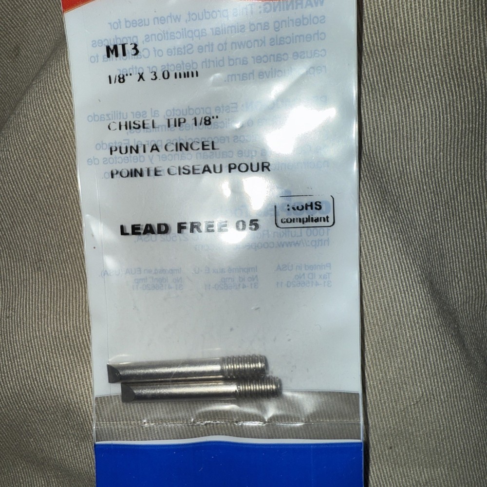 WELLER MT3 1/8" CHISEL TIP NEW