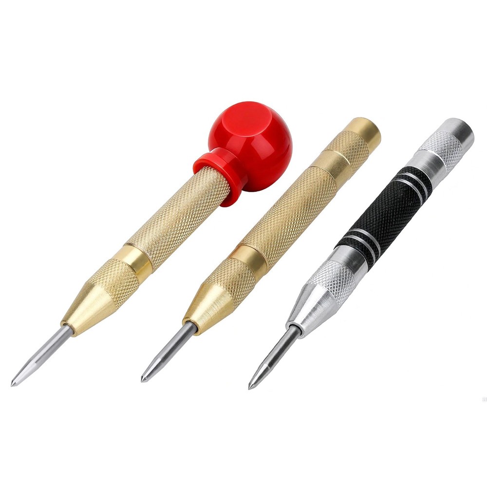 3 Piece Automatic Center Punch One Hand Action for Workshop Use DIY Projects