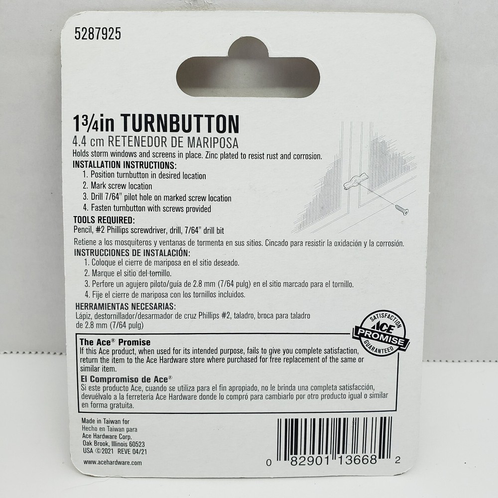 ACE Turnbutton For Screens & Window Frames 4 pcs. #5287925