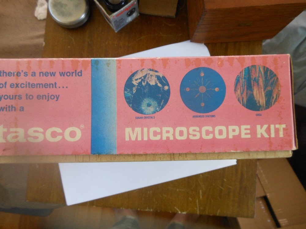 Vintage Tasco 450X Microscope Kit 75X 150X 450X Lighted Model #992