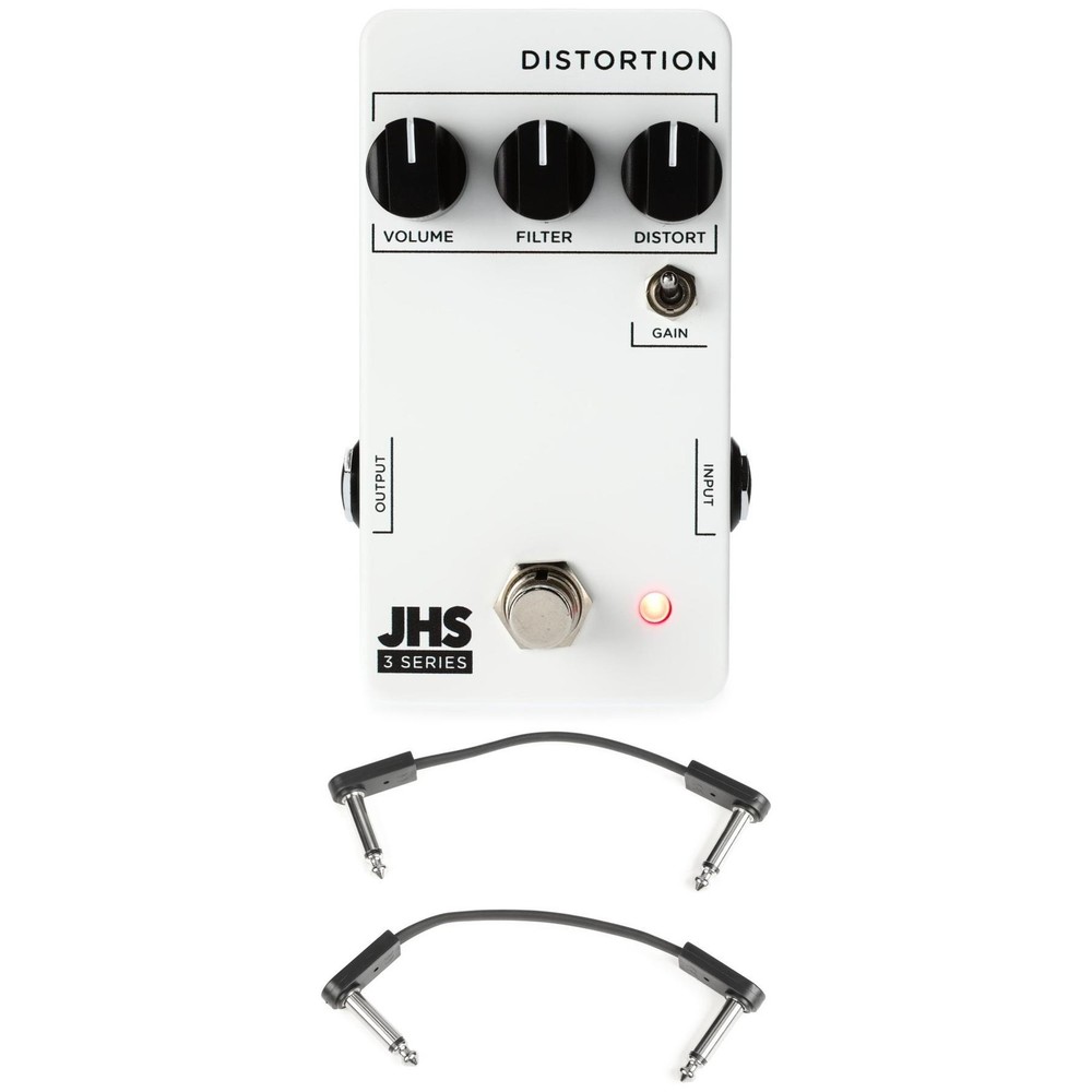 JHS 3 Series Distortion Pedal with EBS Patch Cables