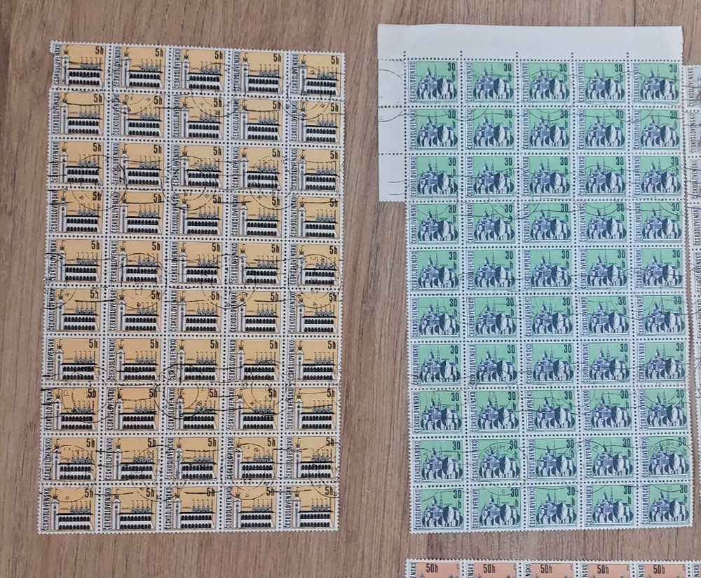Czechoslovakia - 7 large used blocks. (RefR140)