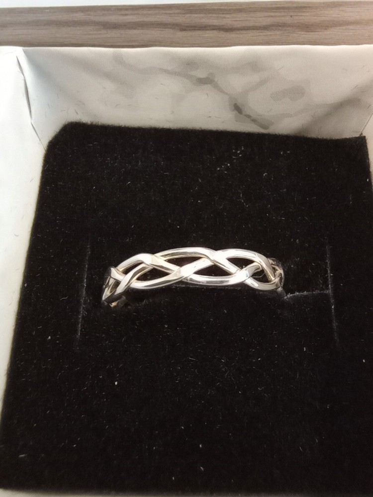 Handmade Silver Ring Braided Stacker, 925 Sterling, Size 4-11