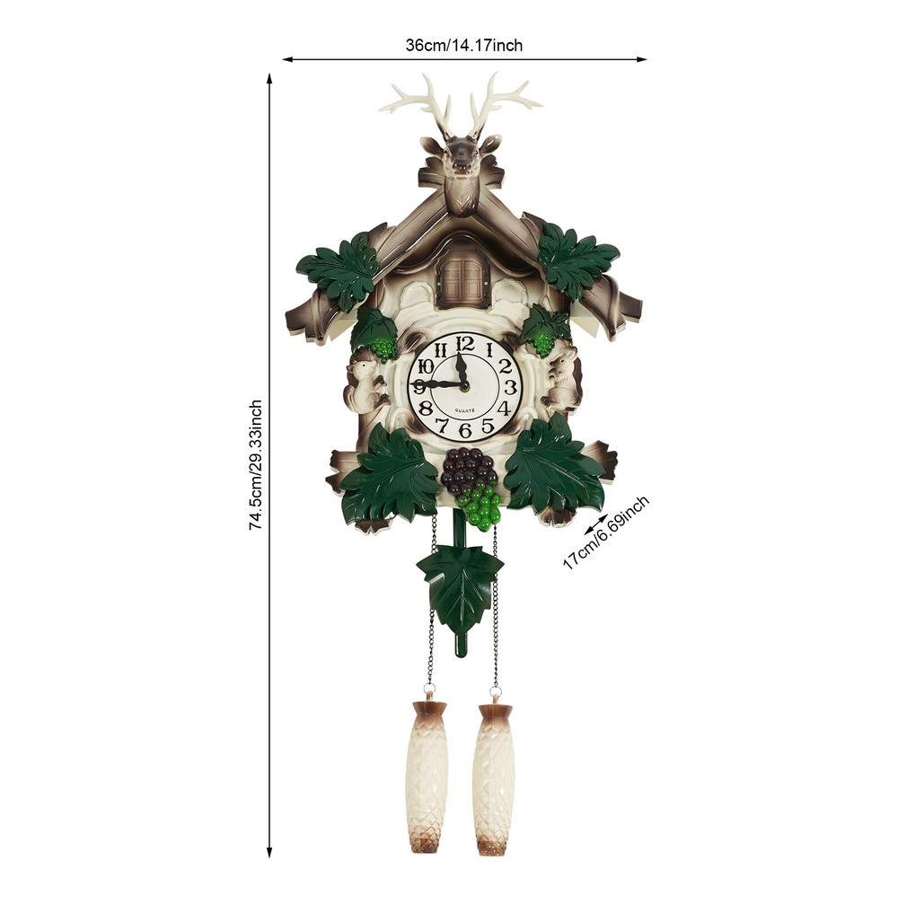 White Wall-mounted Clock Battery Powered Wall Clock Antler Shape Retrol Clock