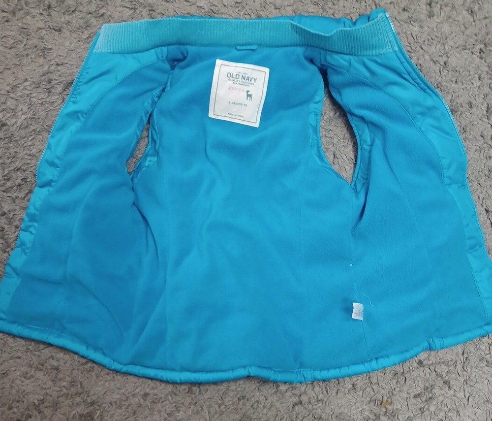 Old Navy Zippered Front Puffer Vest Light Blue Size Medium
