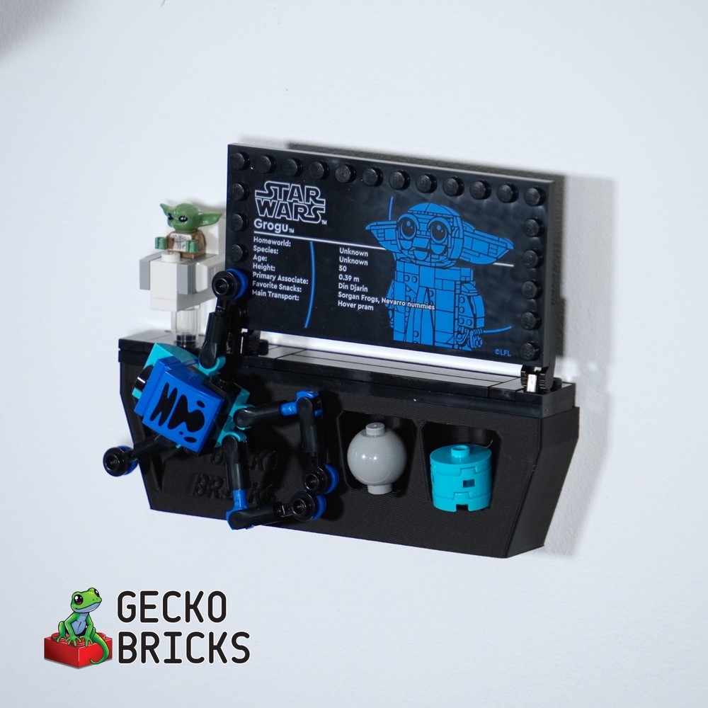 Wall Mount Display for Grogu with Hover Pram for Set 75318