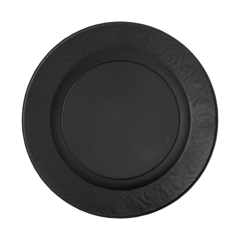 150 Black Plastic Plates Set - Disposable Dinner Plates Bulk Pack for Par