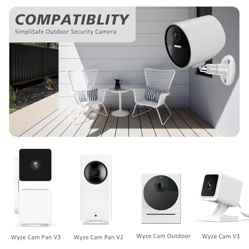 2 Pack Wall Mount Compatible with SimpliSafe Outdoor Security Camera, 360°