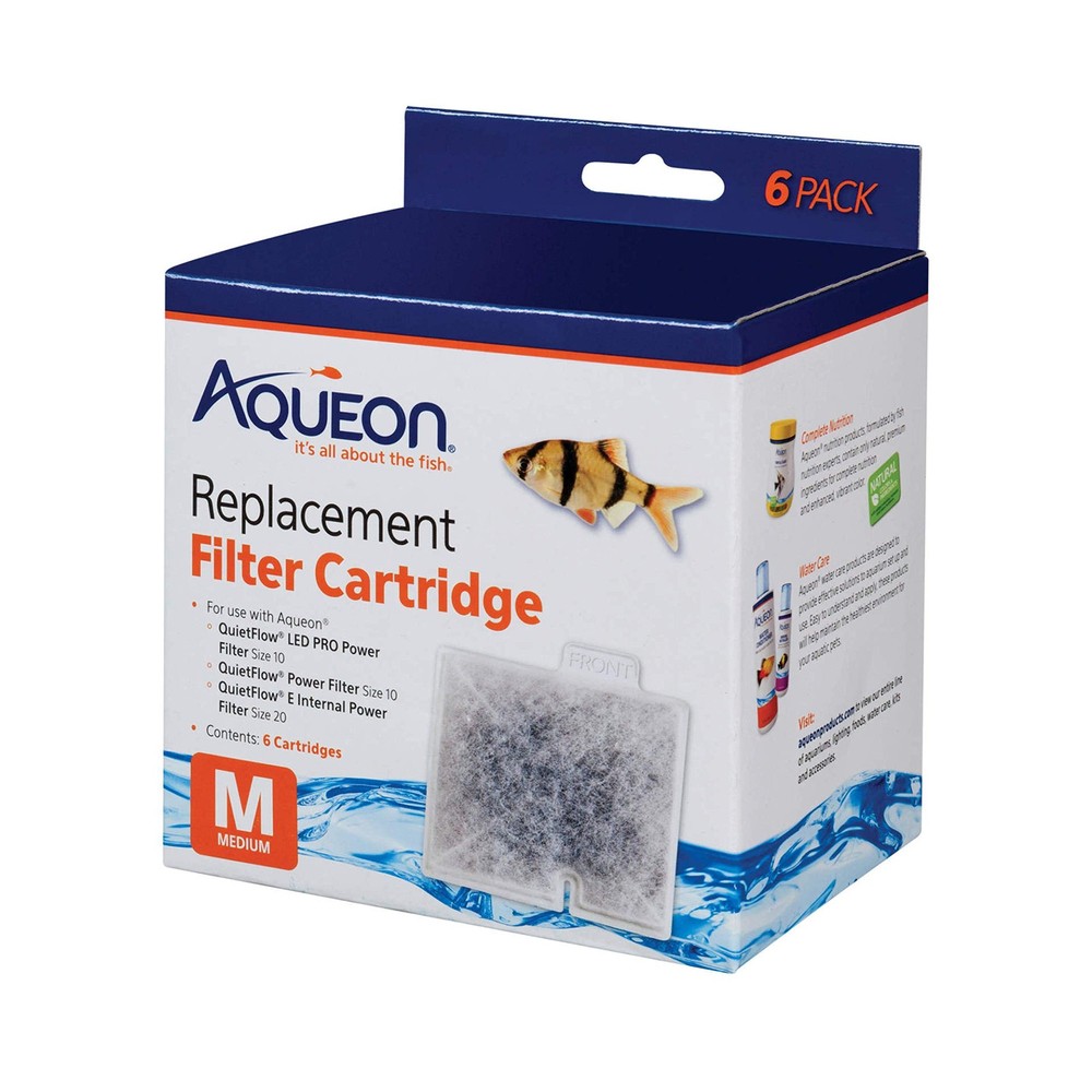 Medium Replacement Filter Cartridges - 6 Pack for Aquariums