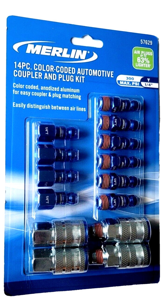 Merlin 14Pc. Color-Coded Automotive Coupler & Plug Kit 57629