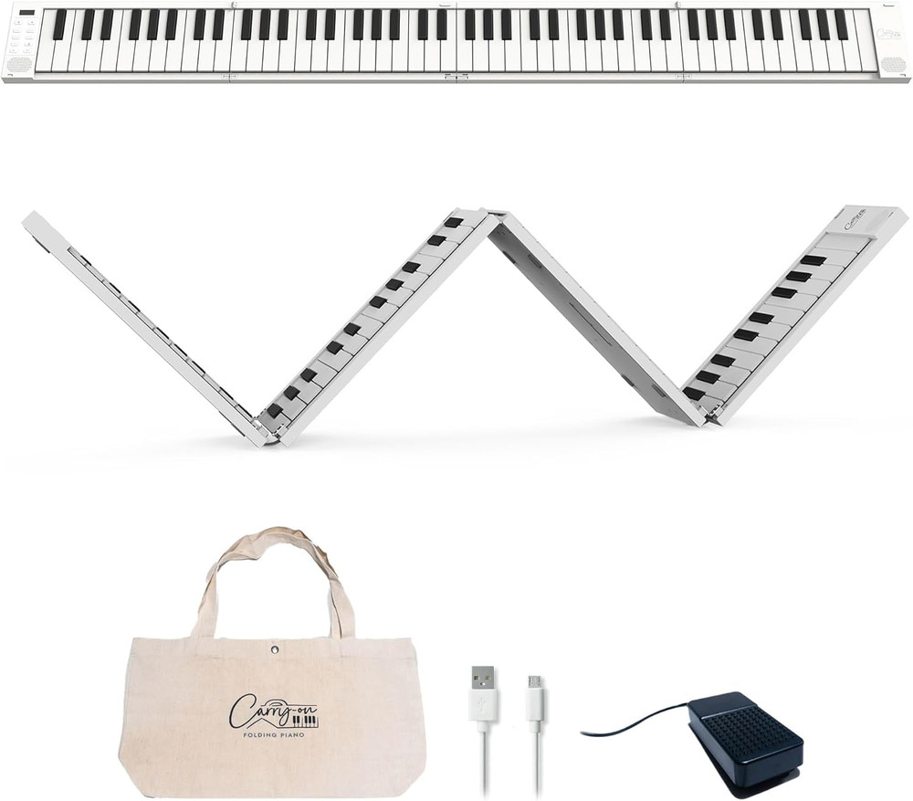Blackstar White 88 Keys USB MIDI Controller for Portable Folding Digital Piano