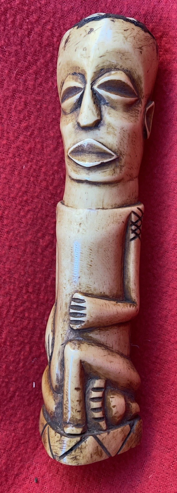 Warega Tribe Powerful Carved Leg Bone Elder Spirit Fetish ~ Congo ~ Africa