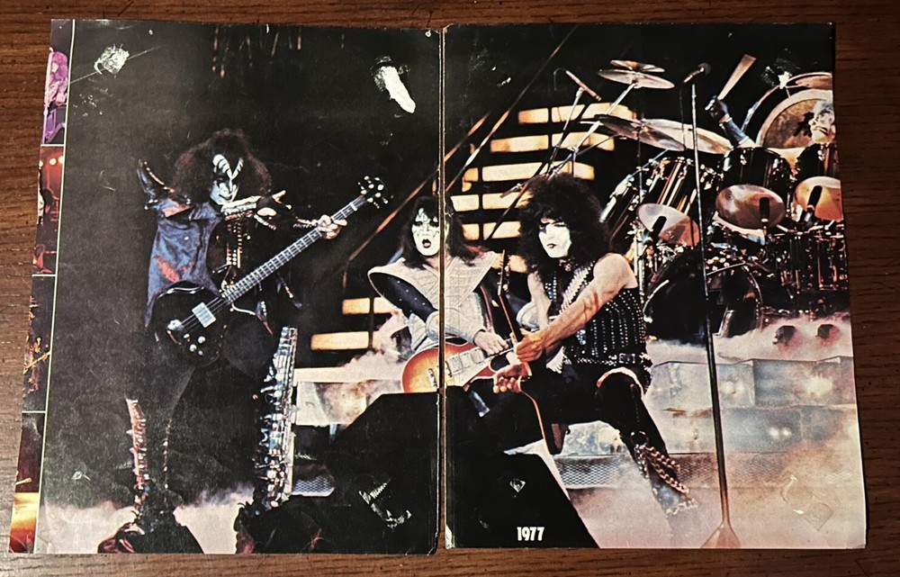 Vtg KISS Magazine Clipping Full Page Poster W/ Ace Frehley & Paul Stanley 1977