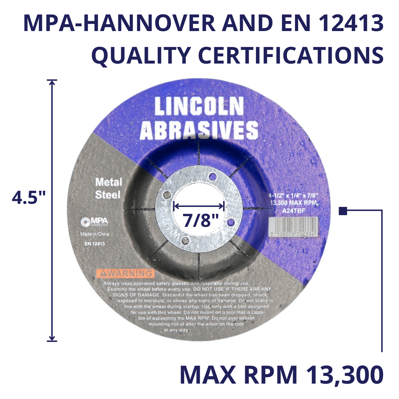 100 Pack 4-1/2" x 1/4" x 7/8" Grinding Wheels Depressed Center For Metal