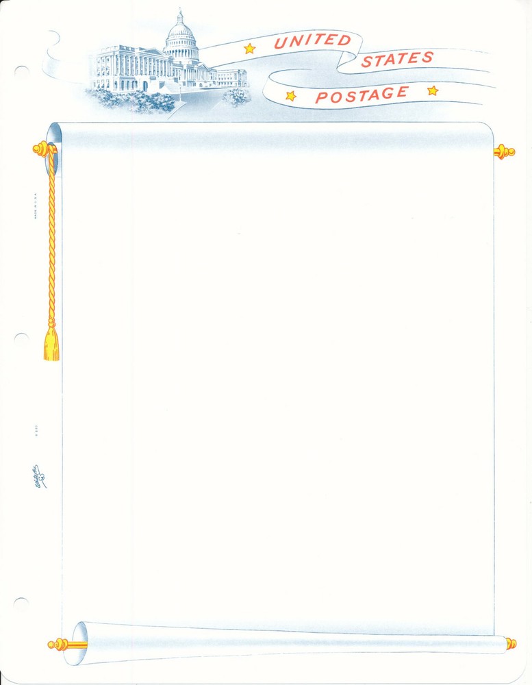 WHITE ACE US Regular Issue Blank Pages - Package of 15 Pages Style S-220