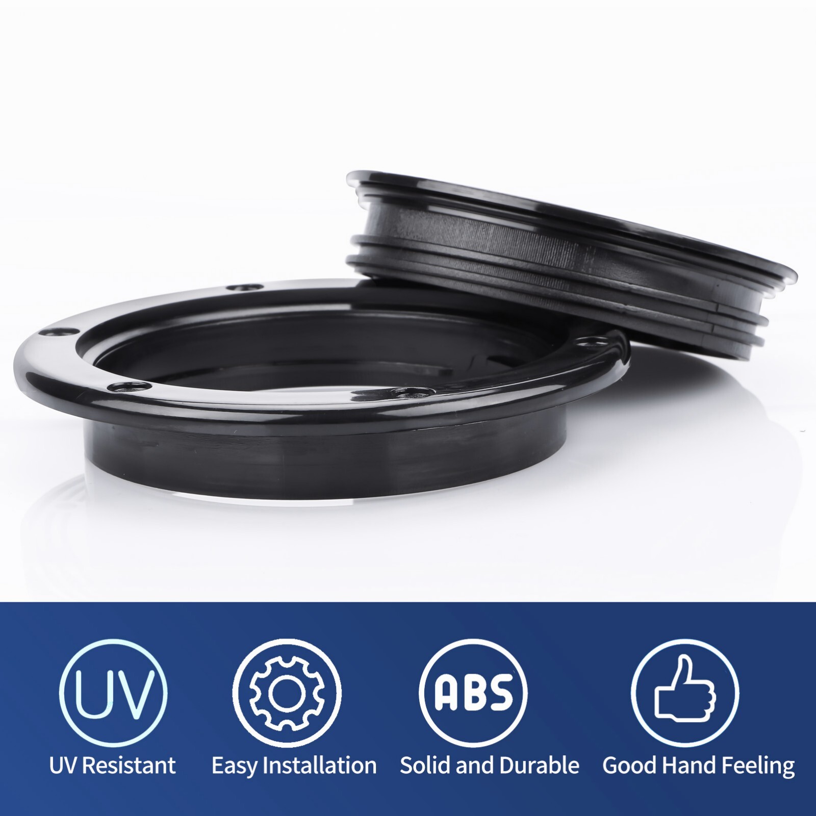 4-Inch Black Round Boat Hatch with Detachable Cover Marine Deck