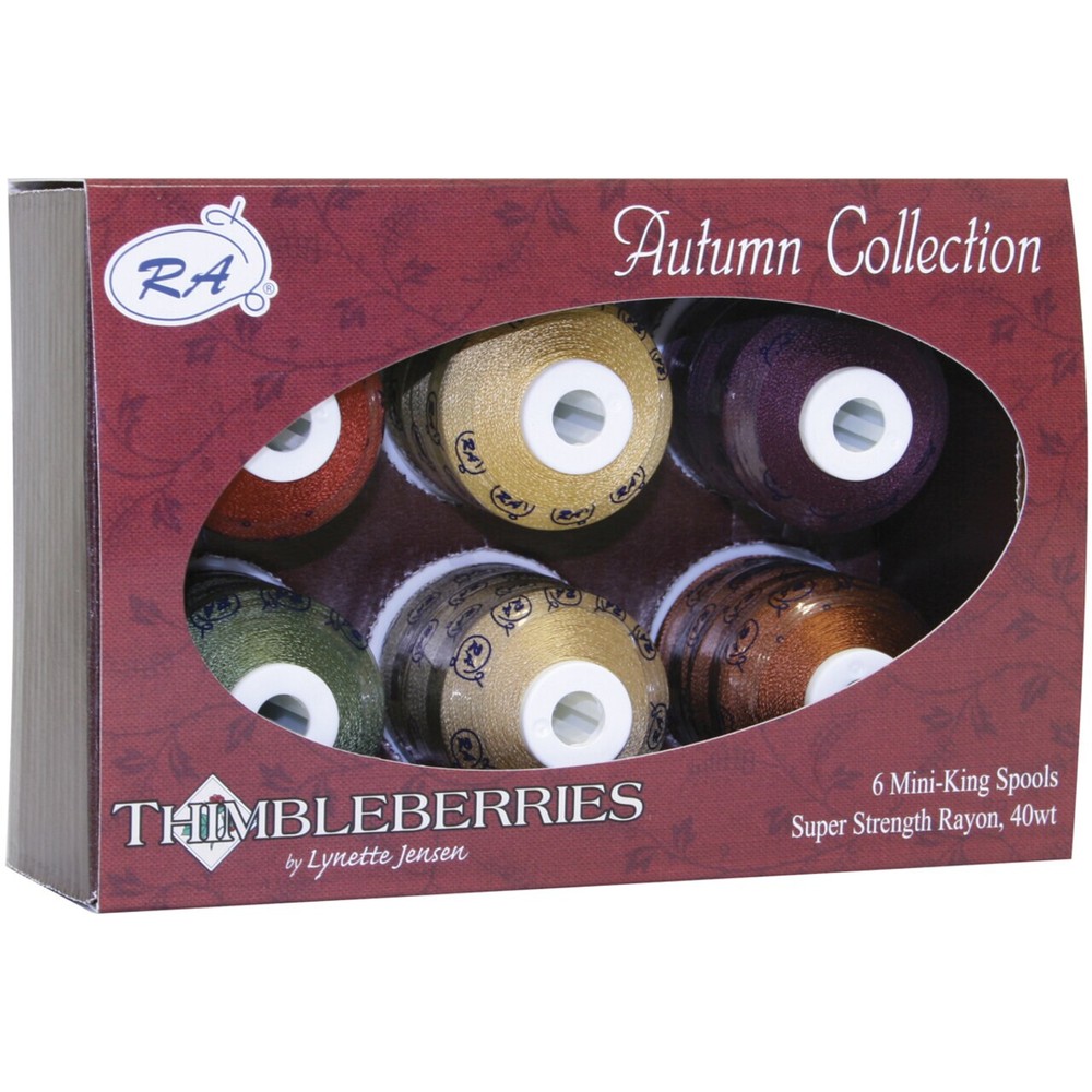 THIMBLEBERRIES -  SEWING THREAD  - AUTUMN COLLECTION - 6 MINI KING SPOOLS 40WT