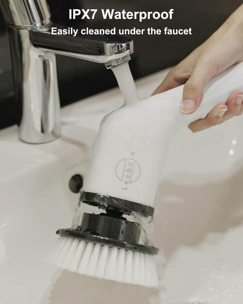 Extendable Spin Scrubber with Stainless Steel Handle for Versatile Cleaning