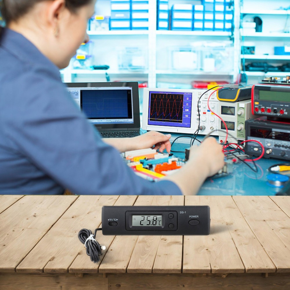 Multi Function Digital Thermometer for Car with Celsius Fahrenheit Display