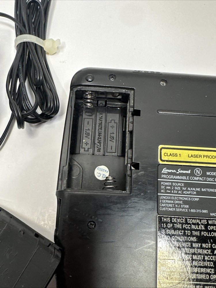 Lenoxx Sound Programmable Compact Disc Player Model CD-51 AC/DC Plug In