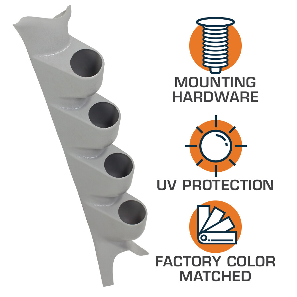 GlowShift T7 4 Gauge Diesel Set + Gray Pod for 99-07 Ford Super Duty Powerstroke