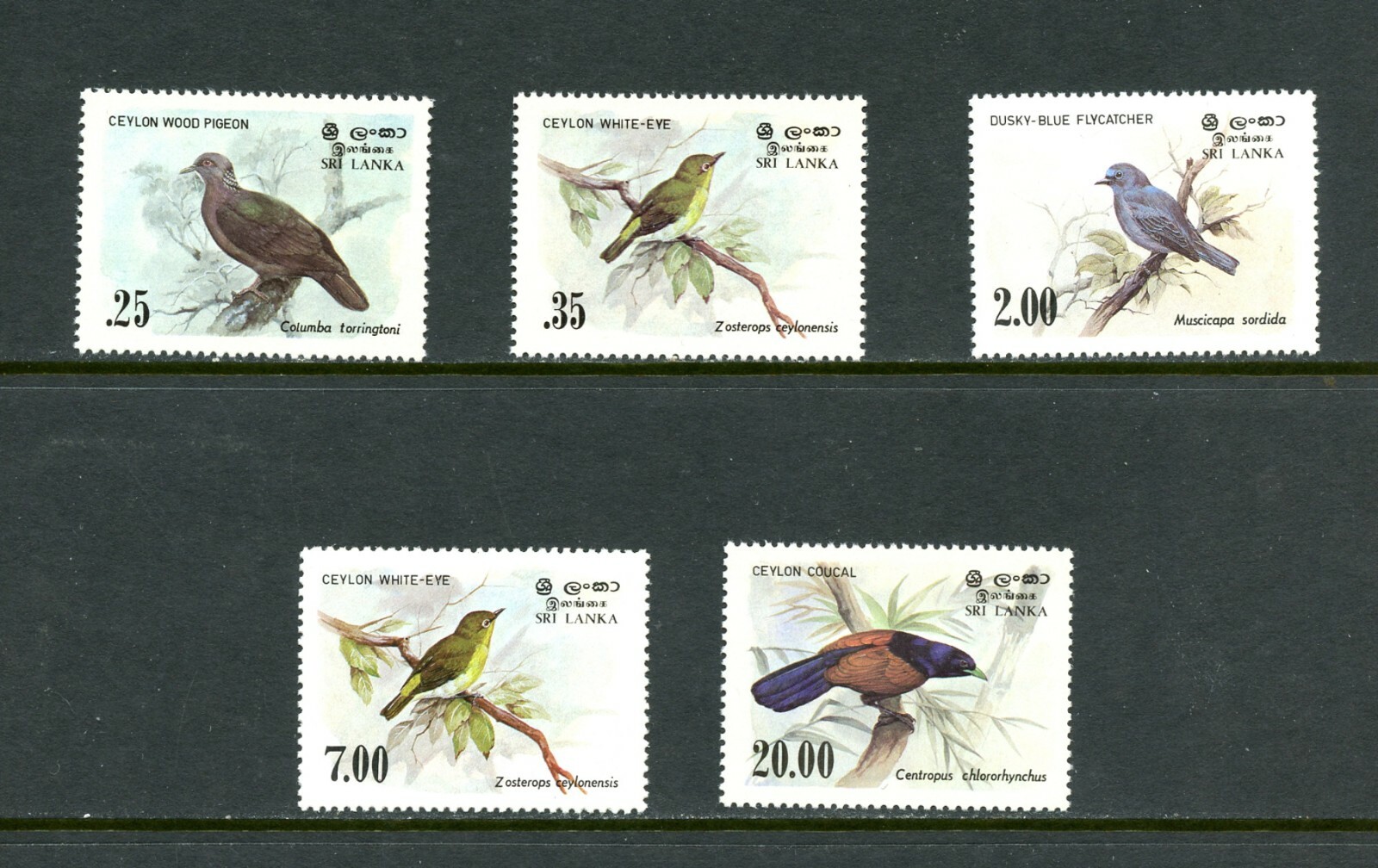 E047  Sri Lanka  1983/8    birds   5v.     MNH