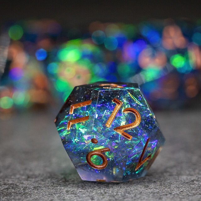 Sage's Miniaturized Galaxy Sharp Edge Resin Dice Set