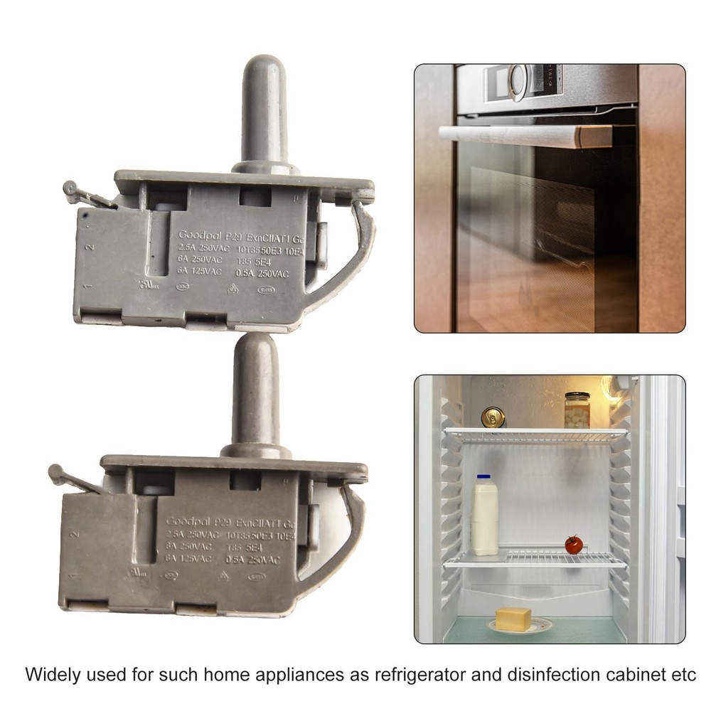 2 X Refrigerator Door Light Control Normally Closed Push Button Switch NEW