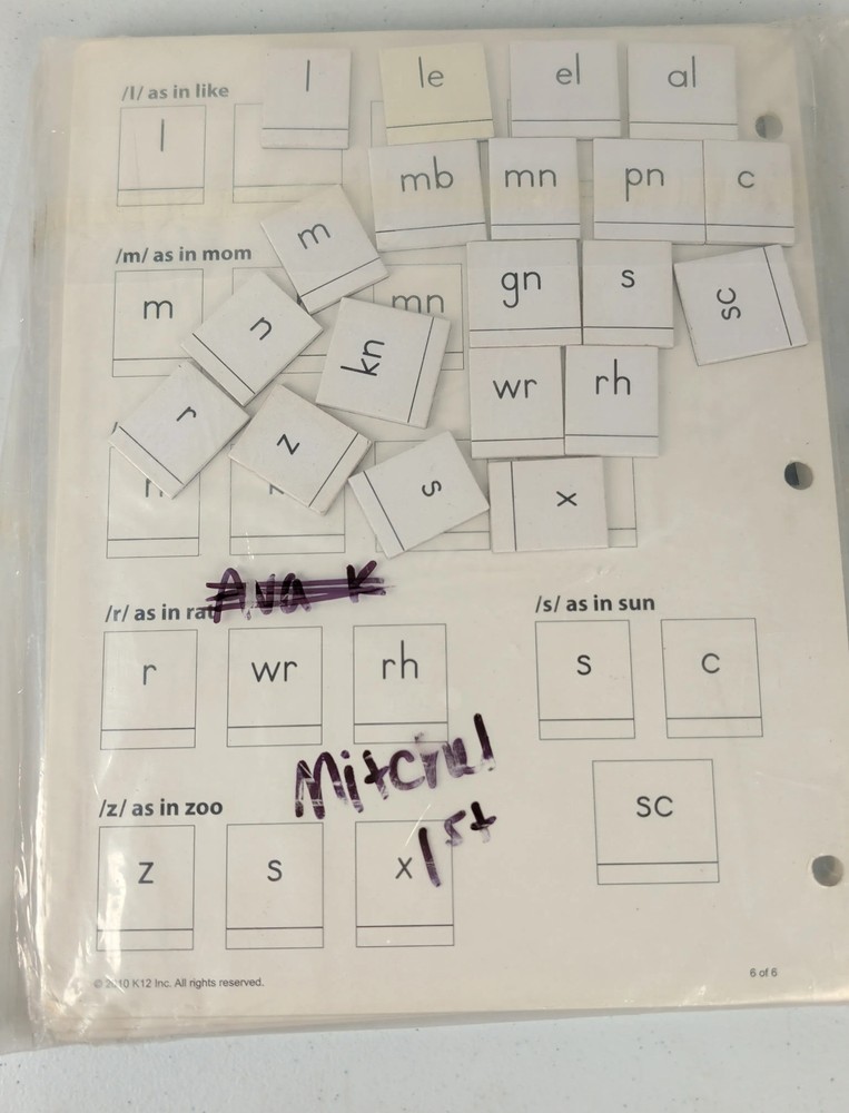 K12 Phonics Advanced Tile Set Educational Learning Cards