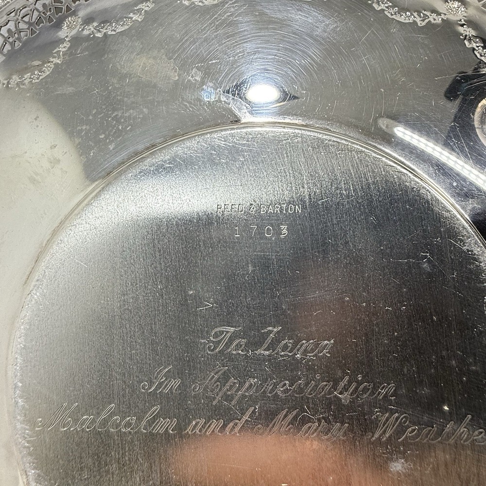 Silver Plated Plate Reed & Barton #1703 10.25” Serving Platter Sandwich Tray G.C