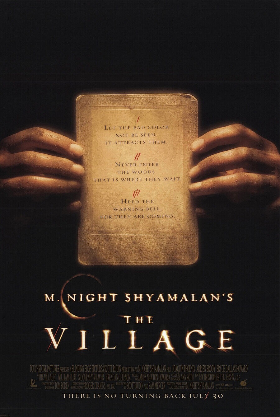 THE VILLAGE (2004) Movie Poster 27x40 Double Sided / Rolled M. Night Shyamalan