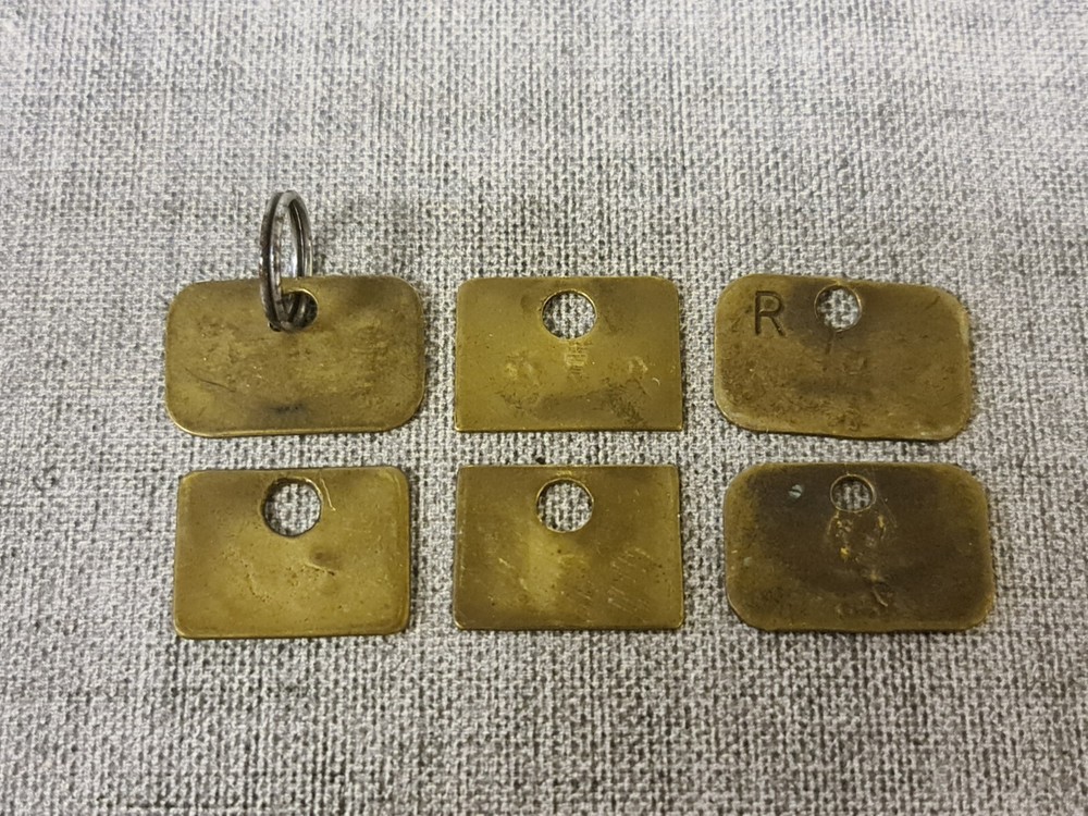 Selection of Vintage Brass Mining Tags